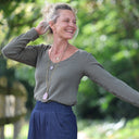 Blouse Lylou double gaze de coton kaki - Quintessence