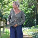 Blouse Lylou double gaze de coton kaki - Quintessence