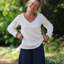 Blouse Lylou jacquard de gaze de coton fleuri blanc cassé - Quintessence