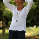 Blouse Lylou — Quadruple gaze de coton blanche - Quintessence