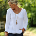 Blouse Lylou — Quadruple gaze de coton blanche - Quintessence