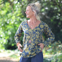 Blouse Lylou satin de coton imprimé Sentier des Landes - Quintessence