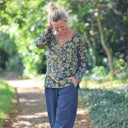 Blouse Lylou satin de coton imprimé Sentier des Landes - Quintessence