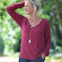 Blouse Lylou viscose lin grenade - Quintessence