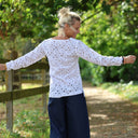 Blouse Lylou voile brodé fleuri ajouré blanc cassé - Quintessence
