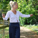 Blouse Lylou voile brodé fleuri ajouré blanc cassé - Quintessence