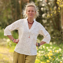 Blouse Madeleine Broderie ivoire fleurettes | Quintessence