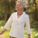 Blouse Madeleine Broderie ivoire fleurettes | Quintessence