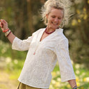Blouse Madeleine Broderie ivoire fleurettes | Quintessence