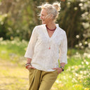 Blouse Madeleine Broderie ivoire fleurettes | Quintessence