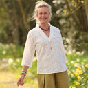Blouse Madeleine Broderie ivoire fleurettes | Quintessence