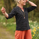 Blouse Madeleine Broderie noire relief | Quintessence