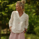Blouse Madeleine – Broderie point de croix fleuri - Quintessence