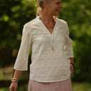 Blouse Madeleine – Broderie point de croix fleuri - Quintessence