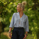 Blouse Madeleine – Coton Hortensia bleu - Quintessence