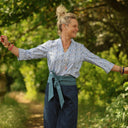 Blouse Madeleine – Coton Hortensia bleu - Quintessence