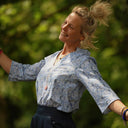Blouse Madeleine – Coton Hortensia bleu - Quintessence