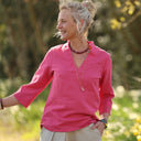 Blouse Madeleine – Coton/Lin Sorbet framboise - Quintessence