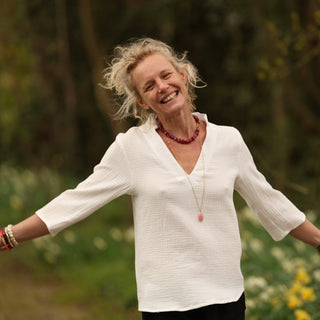 Blouse Madeleine – Double Gaze de Coton Blanc cassé