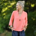 Blouse Madeleine – Double gaze de coton corail - Quintessence