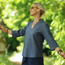 Blouse Madeleine – Lin bleu jean - Quintessence