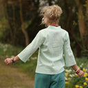 Blouse Madeleine Lin Vert Pep’s porté | atelier à Roubaix