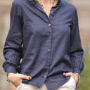 Blouse Marthe - armuré marine/pois doré - Quintessence