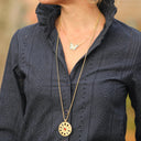 Blouse Marthe - broderie géométrique marine - Quintessence