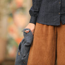 Blouse Marthe - broderie géométrique marine - Quintessence