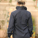 Blouse Marthe - broderie géométrique marine - Quintessence