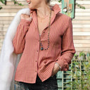 Blouse Marthe - double gaze de coton rayée rose/orange - Quintessence