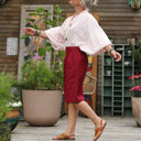 Blouse Miléna - Dobby en coton tressé rose poudré - Quintessence