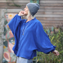 Blouse Miléna - double gaze de coton bleu Majorelle - Quintessence