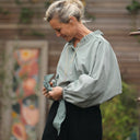 Blouse Miléna - velours milleraies vert d'eau - Quintessence