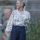 Blouse Miléna - voile de coton Roses "Amnesia" - Quintessence