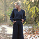 Blouse Mina – Double gaze de coton marine - Quintessence