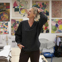 Blouse Mina – Flanelle tartan noir, ivoire et camel - Quintessence