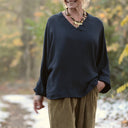 Blouse Mina – Sergé de viscose marine - Quintessence