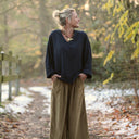 Blouse Mina – Sergé de viscose marine - Quintessence