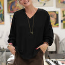 Blouse Mina – Sergé de viscose noir - Quintessence