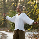 Blouse Mina – Triple gaze de coton blanche - Quintessence