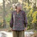 Blouse Mina – Velours milleraies fleuri champêtre - Quintessence