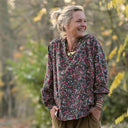 Blouse Mina – Velours milleraies fleuri champêtre - Quintessence