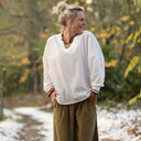 Blouse Mina – Voile de coton blanc plumetis - Quintessence