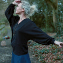 Blouse Mina – Voile de coton noir plumetis - Quintessence