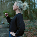 Blouse Mina – Voile de coton noir plumetis - Quintessence