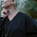 Blouse Mina – Voile de coton noir plumetis - Quintessence