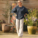 Blouse Myriem - seersucker bleu marine - Quintessence