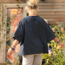 Blouse Myriem - seersucker bleu marine - Quintessence