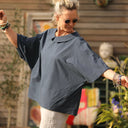 Blouse Myriem - seersucker bleu marine - Quintessence